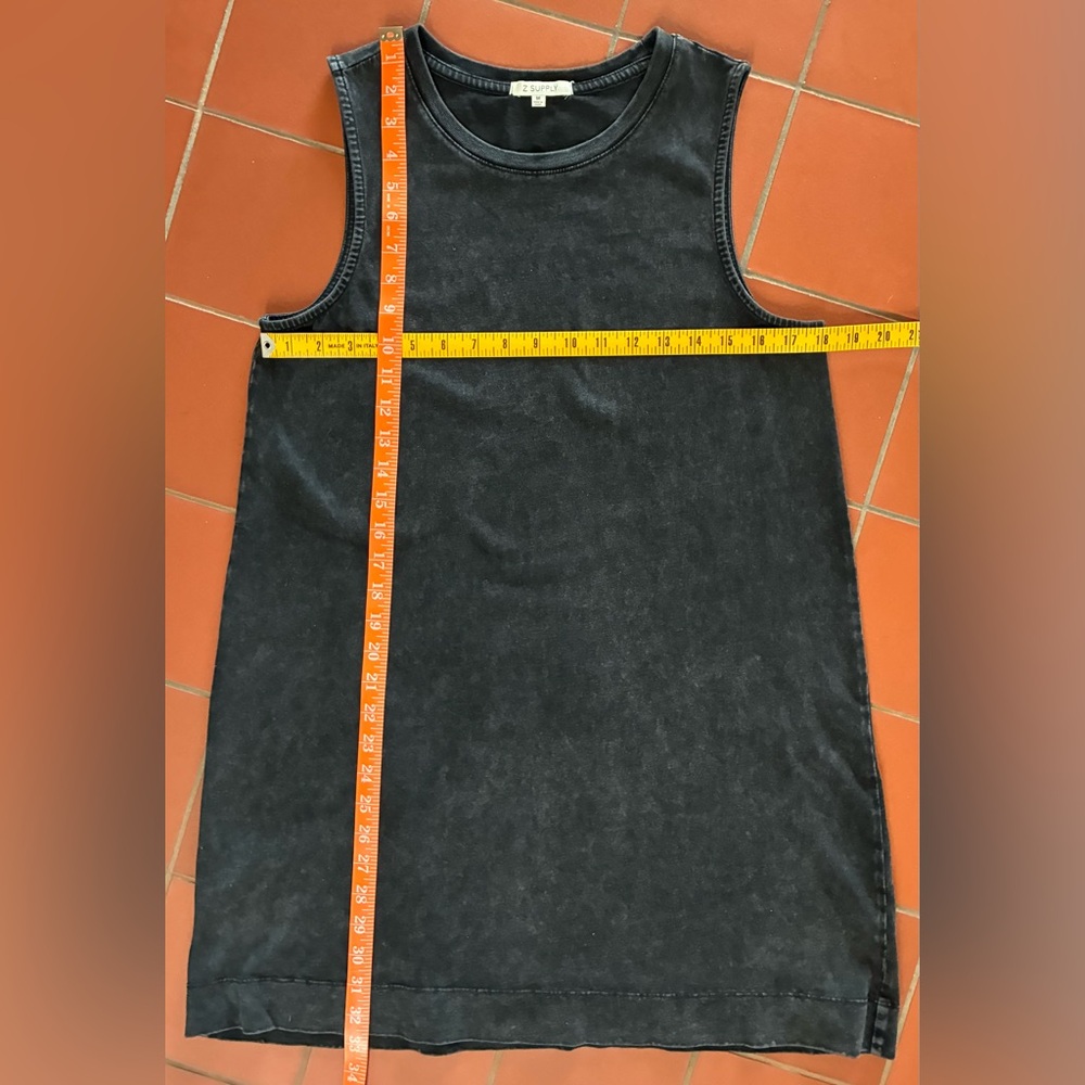 Acid Wash Black Tank Mini Dress by Z Supply size M - Picture 8 of 12